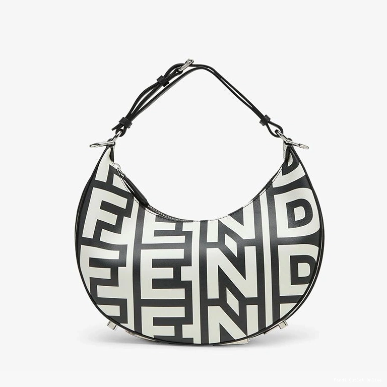 Affordable Bag Black Fendi Capsule Fendigraphy Leather White Roma In Hobo Fendi Small 0713